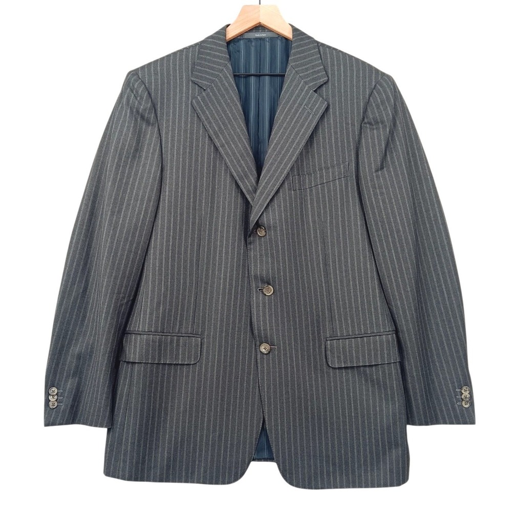 Ermenegildo Zegna Trofeo Blazer Mens 44"x31" (Tag 52R) Grey Striped Wool Italy